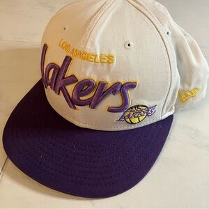 NBA Los Angeles lakers basketball hat. White. Purple embroidery.